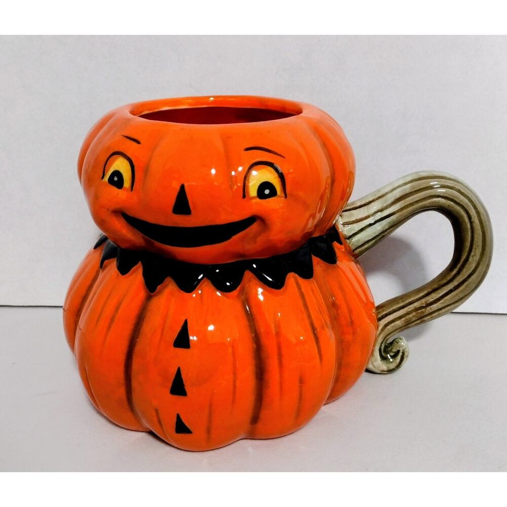 NEW~Johanna Parker Halloween Ceramic Pumpkin Mug Retro 2025
